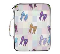 BURSTDDY Expandable Filing Folder 3 Ring Binder Bag,Colorful Bows Binder Organiser with 6-Tier Expandable File Divider and Removable 3-Ring Binder for Home Office School