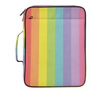 BURSTDDY Expandable Filing Folder 3 Ring Binder Bag,Colorful Stripes Binder Organiser with 6-Tier Expandable File Divider and Removable 3-Ring Binder for Home Office School