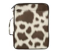 BURSTDDY Expandable Filing Folder 3 Ring Binder Bag,Cow Print Binder Organiser with 6-Tier Expandable File Divider and Removable 3-Ring Binder for Home Office School