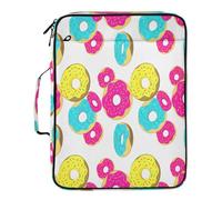 BURSTDDY Expandable Filing Folder 3 Ring Binder Bag,Delicious Doughnut Binder Organiser with 6-Tier Expandable File Divider and Removable 3-Ring Binder for Home Office School