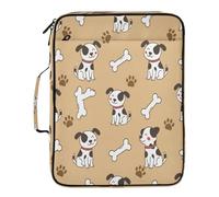 BURSTDDY Expandable Filing Folder 3 Ring Binder Bag,Dogs and Bones Binder Organiser with 6-Tier Expandable File Divider and Removable 3-Ring Binder for Home Office School