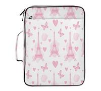 BURSTDDY Expandable Filing Folder 3 Ring Binder Bag,Eiffel Tower Binder Organiser with 6-Tier Expandable File Divider and Removable 3-Ring Binder for Home Office School