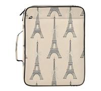 BURSTDDY Expandable Filing Folder 3 Ring Binder Bag,Eiffel Tower Bows Binder Organiser with 6-Tier Expandable File Divider and Removable 3-Ring Binder for Home Office School