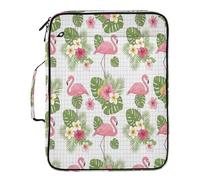 BURSTDDY Expandable Filing Folder 3 Ring Binder Bag,Flamingo Binder Organiser with 6-Tier Expandable File Divider and Removable 3-Ring Binder for Home Office School