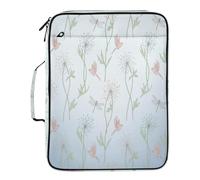 BURSTDDY Expandable Filing Folder 3 Ring Binder Bag,Flowers Binder Organiser with 6-Tier Expandable File Divider and Removable 3-Ring Binder for Home Office School