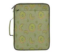 BURSTDDY Expandable Filing Folder 3 Ring Binder Bag,Green Doughnut Binder Organiser with 6-Tier Expandable File Divider and Removable 3-Ring Binder for Home Office School
