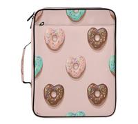 BURSTDDY Expandable Filing Folder 3 Ring Binder Bag,Heart-Shaped Doughnut Binder Organiser with 6-Tier Expandable File Divider and Removable 3-Ring Binder for Home Office School