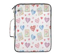 BURSTDDY Expandable Filing Folder 3 Ring Binder Bag,Love Flower Binder Organiser with 6-Tier Expandable File Divider and Removable 3-Ring Binder for Home Office School