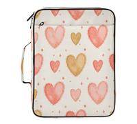 BURSTDDY Expandable Filing Folder 3 Ring Binder Bag,Love Herat Binder Organiser with 6-Tier Expandable File Divider and Removable 3-Ring Binder for Home Office School