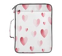 BURSTDDY Expandable Filing Folder 3 Ring Binder Bag,Love Herat Binder Organiser with 6-Tier Expandable File Divider and Removable 3-Ring Binder for Home Office School