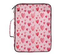 BURSTDDY Expandable Filing Folder 3 Ring Binder Bag,Love Herat Binder Organiser with 6-Tier Expandable File Divider and Removable 3-Ring Binder for Home Office School