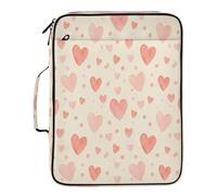 BURSTDDY Expandable Filing Folder 3 Ring Binder Bag,Love Herat Binder Organiser with 6-Tier Expandable File Divider and Removable 3-Ring Binder for Home Office School