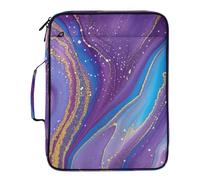 BURSTDDY Expandable Filing Folder 3 Ring Binder Bag,Marble Binder Organiser with 6-Tier Expandable File Divider and Removable 3-Ring Binder for Home Office School