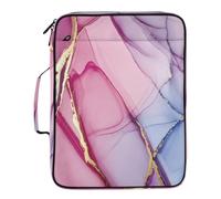 BURSTDDY Expandable Filing Folder 3 Ring Binder Bag,Marble Binder Organiser with 6-Tier Expandable File Divider and Removable 3-Ring Binder for Home Office School