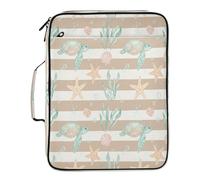 BURSTDDY Expandable Filing Folder 3 Ring Binder Bag,Marine Organisms Binder Organiser with 6-Tier Expandable File Divider and Removable 3-Ring Binder for Home Office School