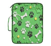 BURSTDDY Expandable Filing Folder 3 Ring Binder Bag,Paw Print Bones Binder Organiser with 6-Tier Expandable File Divider and Removable 3-Ring Binder for Home Office School
