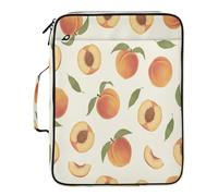 BURSTDDY Expandable Filing Folder 3 Ring Binder Bag,Peaches Pattern Binder Organiser with 6-Tier Expandable File Divider and Removable 3-Ring Binder for Home Office School
