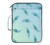 BURSTDDY Expandable Filing Folder 3 Ring Binder Bag,Peacock Feathers Binder Organiser with 6-Tier Expandable File Divider and Removable 3-Ring Binder for Home Office School
