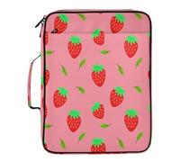 BURSTDDY Expandable Filing Folder 3 Ring Binder Bag,Strawberry Binder Organiser with 6-Tier Expandable File Divider and Removable 3-Ring Binder for Home Office School