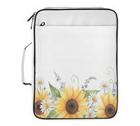 BURSTDDY Expandable Filing Folder 3 Ring Binder Bag,Sunflower Binder Organiser with 6-Tier Expandable File Divider and Removable 3-Ring Binder for Home Office School