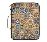 BURSTDDY Expandable Filing Folder 3 Ring Binder Bag,Tile Pattern Binder Organiser with 6-Tier Expandable File Divider and Removable 3-Ring Binder for Home Office School