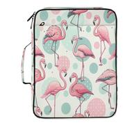 BURSTDDY Expandable Filing Folder 3 Ring Binder Bag,Tropical Flamingos Binder Organiser with 6-Tier Expandable File Divider and Removable 3-Ring Binder for Home Office School