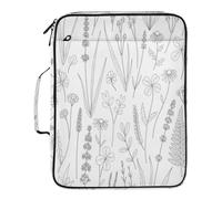 BURSTDDY Expandable Filing Folder 3 Ring Binder Bag,Wild Flowers Binder Organiser with 6-Tier Expandable File Divider and Removable 3-Ring Binder for Home Office School
