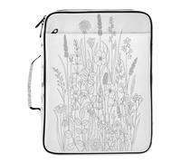 BURSTDDY Expandable Filing Folder 3 Ring Binder Bag,Wild Flowers Binder Organiser with 6-Tier Expandable File Divider and Removable 3-Ring Binder for Home Office School