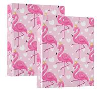 BURSTDDY Flamingos 3 Ring Binder Round Rings 1 Pack,Holds 200 Sheets Ring Binders for School Supplies, Office or Home