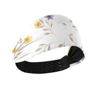 BURSTDDY Flowers Headband for Women Wide Non Slip Hair Band | Elastic Sweatband for Yoga,Running,Sports,Washing Face