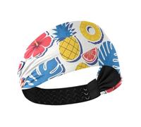 BURSTDDY Fruit Flowers Headband for Women Wide Non Slip Hair Band | Elastic Sweatband for Yoga,Running,Sports,Washing Face
