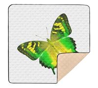 BURSTDDY Green Butterfly Baby Play Mats for Floor,50x50in Playpen Mat Non-Slip & Machine Washable Activity Playmat for Babies, Toddlers & Infants