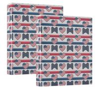 BURSTDDY Independence Day American Flag 3 Ring Binder Round Rings 1 Pack,Holds 200 Sheets Ring Binders for School Supplies, Office or Home