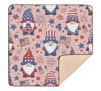 BURSTDDY Independence Day Gnomes Baby Play Mats for Floor,50x50in Playpen Mat Non-Slip & Machine Washable Activity Playmat for Babies, Toddlers & Infants