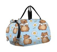 BURSTDDY Kids Duffle Bag,Cute Capybaras Sports Gym Bag with Shoe Compartment Travel Duffel Bags for Boys and Girls