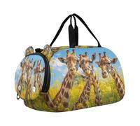 BURSTDDY Kids Duffle Bag,Giraffe Sports Gym Bag with Shoe Compartment Travel Duffel Bags for Boys and Girls