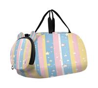 BURSTDDY Kids Duffle Bag,Star Stripes Sports Gym Bag with Shoe Compartment Travel Duffel Bags for Boys and Girls
