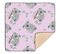 BURSTDDY Koala Baby Play Mats for Floor,50x50in Playpen Mat Non-Slip & Machine Washable Activity Playmat for Babies, Toddlers & Infants