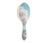 BURSTDDY Lakeside Tree Wooden Hair Brush,Massage Scalp Hairbrush for Women Men and Kids, for All Hair Types