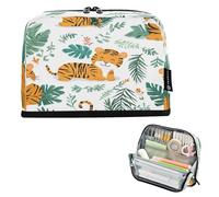 BURSTDDY Large Capacity Pencil Case Pouch,Cartoon Tiger Big Pencil Bag Organizer with Zipper for School, College, Office, Travel