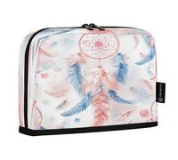 BURSTDDY Large Capacity Pencil Case Pouch,Feather Dream Catcher Big Pencil Bag Organizer with Zipper for School, College, Office, Travel