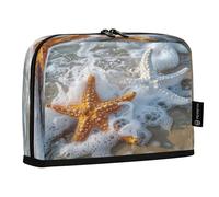 BURSTDDY Large Capacity Pencil Case Pouch,Starfish Big Pencil Bag Organizer with Zipper for School, College, Office, Travel