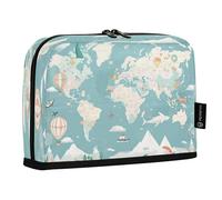 BURSTDDY Large Capacity Pencil Case Pouch,World Map Big Pencil Bag Organizer with Zipper for School, College, Office, Travel
