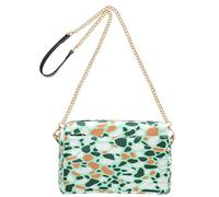 BURSTDDY Leather Crossbody Bag for Women,Colored Terrazzo Crossbody Purse with Zipper Lightweight Shoulder Bag for Travel, Shopping & Daily Essentials