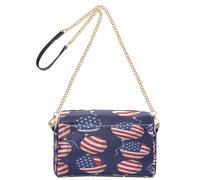 BURSTDDY Leather Crossbody Bag for Women,Independence Day American Balloons Crossbody Purse with Zipper Lightweight Shoulder Bag for Travel, Shopping & Daily Essentials