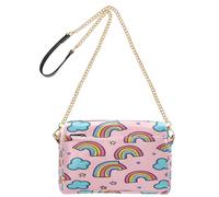 BURSTDDY Leather Crossbody Bag for Women,Rainbows Crossbody Purse with Zipper Lightweight Shoulder Bag for Travel, Shopping & Daily Essentials