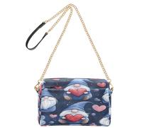 BURSTDDY Leather Crossbody Bag for Women,Valentine's Day Love Gnomes Crossbody Purse with Zipper Lightweight Shoulder Bag for Travel, Shopping & Daily Essentials