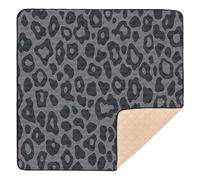 BURSTDDY Leopard Print Baby Play Mats for Floor,50x50in Playpen Mat Non-Slip & Machine Washable Activity Playmat for Babies, Toddlers & Infants