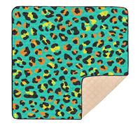 BURSTDDY Leopard Print Baby Play Mats for Floor,50x50in Playpen Mat Non-Slip & Machine Washable Activity Playmat for Babies, Toddlers & Infants