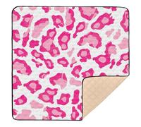 BURSTDDY Leopard Print Baby Play Mats for Floor,50x50in Playpen Mat Non-Slip & Machine Washable Activity Playmat for Babies, Toddlers & Infants